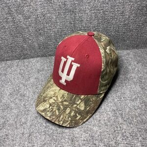 Indiana Hoosiers Hat Cap Fitted Mens Medium Red NCAA Basketball College Camo